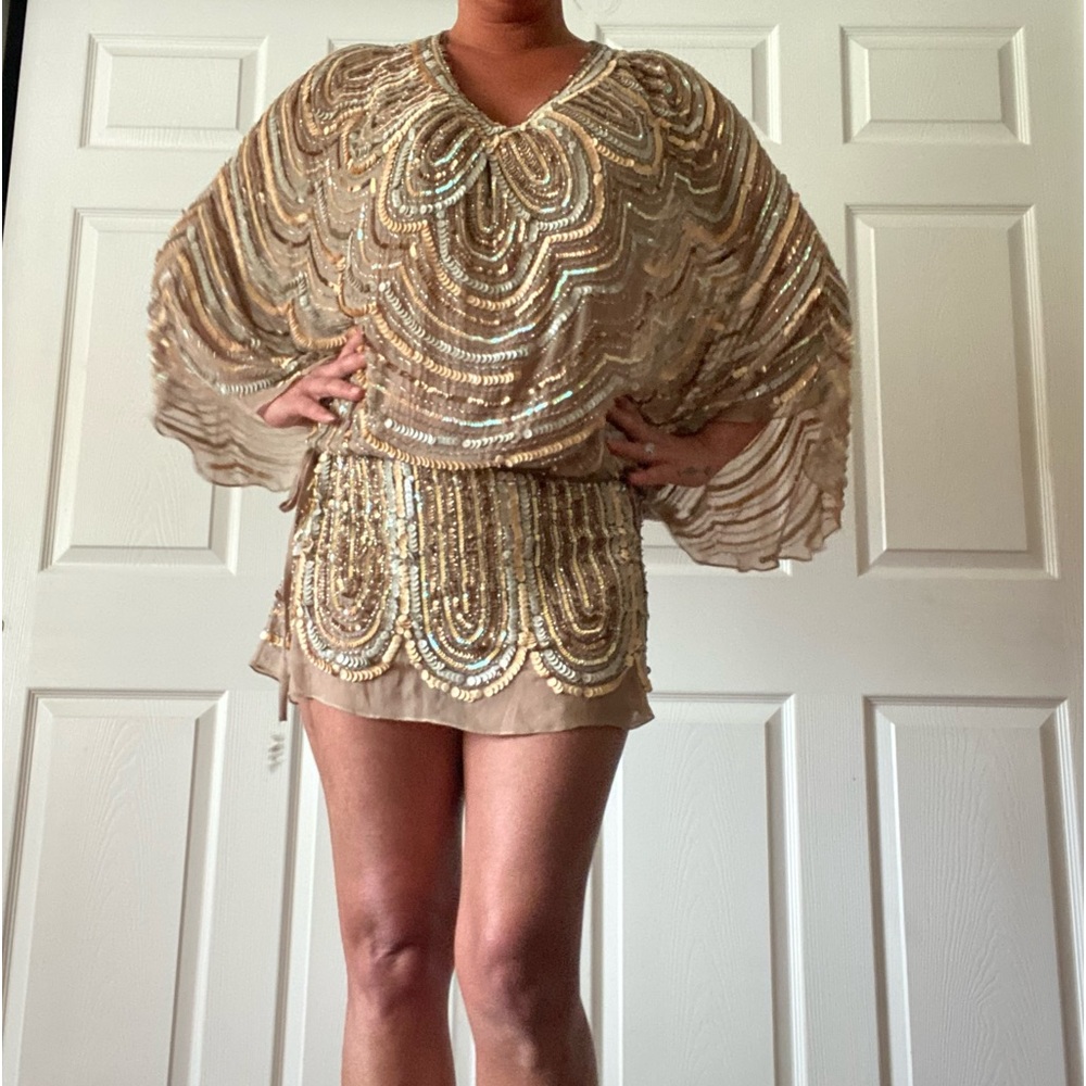 Jovani 100% silk and sequins cocktail dress - Picture 2 of 7